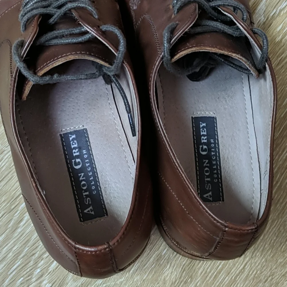Men’s Aston Grey Leather Dress Shoes